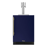 True 24 Inch Right Hinge Outdoor Dual Tap Beverage Dispenser - Cobalt w/ Brass Handle - TUR-24DD-R-OP-C~DSK-078-H01