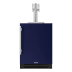 True 24 Inch Right Hinge Outdoor Dual Tap Beverage Dispenser - Cobalt w/ Stainless Handle - TUR-24DD-R-OP-C~DSK-078-H04