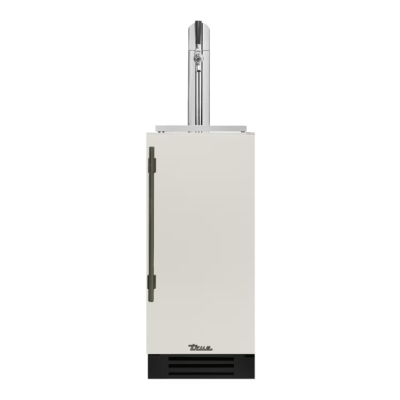 duttpack-40985 True 15 Inch Right Hinge Outdoor Single Tap Beverage Dispenser - Matte White w/ Pewter Handle - TUR-15BD-R-OP-C~DSK-030-H05 - Image 1