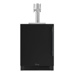 True 24 Inch Left Hinge Outdoor Dual Tap Beverage Dispenser - Matte Black w/ Pewter Handle - TUR-24DD-L-OP-C~DSK-027-H05