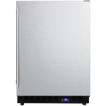 Summit 24-Inch 4.72 Cu. Ft. Outdoor Rated Compact Freezer With Ice Maker - Stainless Steel / Black Cabinet - SPFF51OSIM