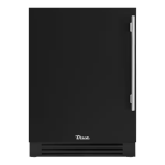 True 24 Inch 4.2 Cu. Ft. Left Hinge Outdoor Freezer - Matte Black w/ Stainless Steel Handles - TUF-24-L-OP-C~DSK-027-H04