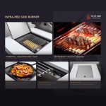 Mont Alpi Black Series 10 Ft Natural Gas Outdoor Kitchen Island w/ Side Burner & Refrigerator (Ships Propane w/ Conversion Kit) - Image 14