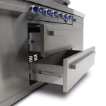 Mont Alpi Deluxe Series 9 Ft Propane Outdoor Kitchen Island w/ Side Burner & Refrigerator - Image 3