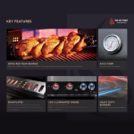 Mont Alpi Deluxe Series 9 Ft Propane Outdoor Kitchen Island w/ Side Burner & Refrigerator - Image 13