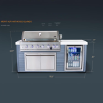 Mont Alpi Artwood Series 6.5 Ft Propane Outdoor Kitchen Island w/ 6-Burner Grill - MA805-AW - Image 3