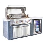 Mont Alpi Artwood Series 6.5 Ft Propane Outdoor Kitchen Island w/ 6-Burner Grill - MA805-AW - Image 5