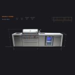 Mont Alpi Deluxe Series 11 Ft Natural Gas Outdoor Kitchen Island w/ Side Burner & Beverage Center (Ships Propane w/ Conversion Kit) - Image 3