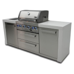 Mont Alpi Deluxe Series 7 Ft Propane Outdoor Kitchen Island w/ Side Burner - MAi400-D - Image 3