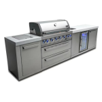 Mont Alpi Original Series 11 Ft Propane Outdoor Kitchen Island w/ Side Burner & Beverage Center - MAi805-BEV