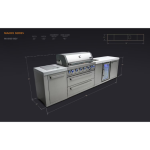 Mont Alpi Original Series 11 Ft Propane Outdoor Kitchen Island w/ Side Burner & Beverage Center - MAi805-BEV - Image 2