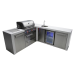 Mont Alpi Deluxe Series 10.5 Ft L-Shaped Propane Outdoor Kitchen Island w/ Side Burner & Beverage Center- MAi400-D90BEV