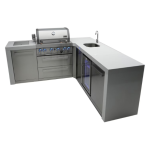 Mont Alpi Deluxe Series 10.5 Ft L-Shaped Propane Outdoor Kitchen Island w/ Side Burner & Beverage Center- MAi400-D90BEV - Image 5