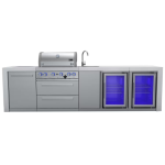 Mont Alpi Deluxe Series 10 Ft Natural Gas Outdoor Kitchen Island w/ Side Burner, Beverage Center & Fridge (Ships Propane w/ Conversion Kit)