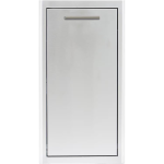 BBQGuys Signature 8 Ft Outdoor Kitchen Island w/ 32 Inch Propane Blaze LTE PRO Grill, Beverage Center & Narrow Trash Bin | Crystal White w/ White Granite - Image 10