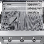 Sunstone Grills Bayou 8 1/2 Ft Outdoor Kitchen Island w/ Propane Grill & Side Burner, Sink, Refrigerator, Door & Drawer - Image 7