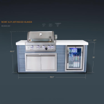 Mont Alpi Artwood Series 6.5 Ft Natural Gas Outdoor Kitchen Island w/ 4-Burner Grill (Ships Propane w/ Conversion Kit) - Image 3