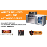 Mont Alpi Artwood Series 6.5 Ft Natural Gas Outdoor Kitchen Island w/ 4-Burner Grill (Ships Propane w/ Conversion Kit) - Image 17