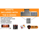 Mont Alpi Deluxe Series 8.5 Ft U-Shaped Natural Gas Outdoor Kitchen Island w/ Side Burner & Fridge (Ships Propane w/ Conversion Kit)