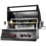 Napoleon Built-In 700 Series 32-Inch Natural Gas Grill w/ Infrared Rear Burner & Rotisserie Kit - Matte Black - BIG32RBNMK-1 - Image 6