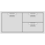 Aspire By Hestan 42-Inch Double Drawer And Single Storage Door Combo - Steeletto - AESDR42