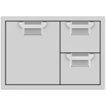 Aspire By Hestan 30-Inch Double Drawer And Single Storage Door Combo - Steeletto - AESDR30