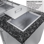 Sunstone Grills Summit 10 Ft Outdoor Kitchen Island w/ Propane Grill & Side Burner, Sink, Door & Drawer - Image 8