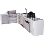 Mont Alpi Deluxe Series 13 Ft Propane Outdoor Kitchen Island w/ 32-in Grill, Side Burner, Kegerator, Kamado Module & Triple Drawer - MAi400-D90KEGKAMDR - Image 4