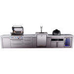 Mont Alpi Deluxe Series 15 1/2 Ft Natural Gas Outdoor Kitchen Island w/ 32-in Grill, Side Burner, Kegerator, Fridge, Kamado Module & Triple Drawer (Ships Propane w/ Conversion Kit)