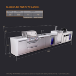 Mont Alpi Deluxe Series 19 Ft Propane Outdoor Kitchen Island w/ 32-in Grill, Side Burner, Beverage Center, Kegerator, Fridge, Kamado Module & Extra Door - MAi400-DKEGBEVFCKAMXL - Image 3