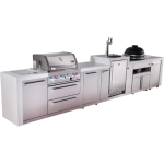 Mont Alpi Deluxe Series 15 Ft Propane Outdoor Kitchen Island w/ 32-in Grill, Side Burner, Kegerator, Kamado Module & Extra Door - MAi400-DKEGKAMXL - Image 5