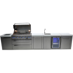 Mont Alpi Original Series 13 Ft Propane Outdoor Kitchen Island w/ 44-in Grill, Side Burner, Beverage Center & Extra Door - MAi805-BEVXL