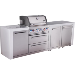 Mont Alpi Deluxe Series 7 Ft Natural Gas Outdoor Kitchen Island w/ 32-in Grill, Side Burner & Extra Door (Ships Propane w/ Conversion Kit) - Image 5