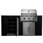 Coyote Key 6 Ft Outdoor Kitchen Island w/ SL-Series 30-in 2-Burner Built-In Natural Gas Grill, Insulated Jacket, Refrigerator & Access Door - Image 5