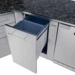 Sunstone Grills Savanna 16 Ft Outdoor Kitchen Island w/ Propane Grill & Side Burner, Sink, Refrigerator, Trash Bin, Door & Drawer - Image 12