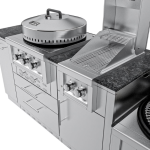 Sunstone Grills Tex-Cajun 9 Ft Outdoor Kitchen Island w/ Propane Grill & Side Burner, Door & Drawer - Image 13