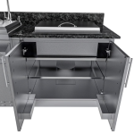 Sunstone Grills Galley 10 1/2 Ft Outdoor Kitchen Island w/ Sink, Door & Drawer - Image 15