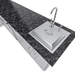 Sunstone Grills Rancher 11 Ft Outdoor Kitchen Island w/ Propane Grill & Side Burner, Sink, Refrigerator, Trash Bin, Door & Drawer - Image 8