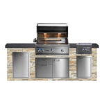 BBQGuys Signature 8ft Luxury Outdoor Kitchen w/ Lynx Professional 36-Inch Natural Gas Grill & Power Burner - Golden Honey Stone w/ Black Polished Granite