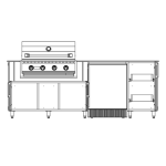 WeatherStrong Bimini 7 1/2 Ft Outdoor Kitchen Island w/ DCS Natural Gas Grill & Refrigerator in Shell White/Midnight Ice - Image 4