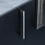 WeatherStrong Bimini 7 1/2 Ft Outdoor Kitchen Island w/ DCS Natural Gas Grill & Refrigerator in Shell White/Midnight Ice - Image 6