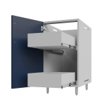 WeatherStrong Abaco 7 Ft Outdoor Kitchen Island w/ DCS Natural Gas Grill & Side Burner in Shell White/Midnight Ice - Image 10