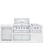 Crown Verity Infinite Series 4pc 36-Inch Propane Built-In Grill Bundle W/Refrigerator, Access Door, & Sideburner - IBI36LP