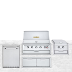 Crown Verity Infinite Series 4pc 36-Inch Natural Gas Built-In Grill Bundle W/Refrigerator, Access Door, & Sideburner - IBI36NG