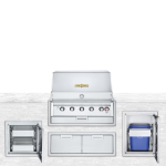 Crown Verity Infinite Series 4pc 36-Inch Natural Gas Built-In Grill Bundle W/Large Storage Cabinet, Access Door, & Garbage Center - IBI36NG