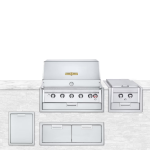 Crown Verity Infinite Series 4pc 36-Inch Propane Built-In Grill Bundle W/Large Storage Cabinet, Access Door, & Sideburner - IBI36LP