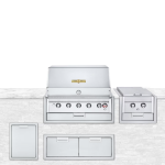 Crown Verity Infinite Series 4pc 36-Inch Natural Gas Built-In Grill Bundle W/Large Storage Cabinet, Access Door, & Sideburner - IBI36NG