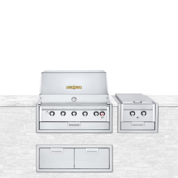 duttpack-43622 Crown Verity Infinite Series 3pc 36-Inch Propane Built-In Grill Bundle W/Access Door & Sideburner - IBI36LP - Image 1