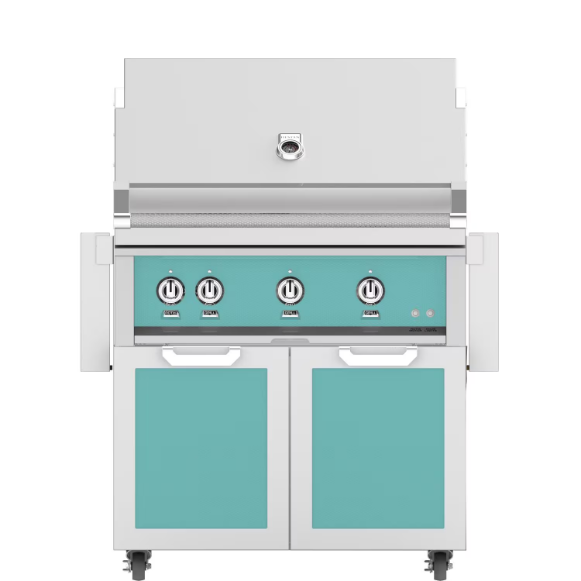 duttpack-5776 Hestan 36-Inch Propane Gas Grill W/ Rotisserie On Double Door Tower Cart - Bora Bora - GABR36-LP-TQ - Image 1