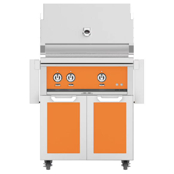 duttpack-5987 Hestan 30-Inch Propane Gas Grill W/ Rotisserie On Double Door Tower Cart - Citra - GABR30-LP-OR - Image 1